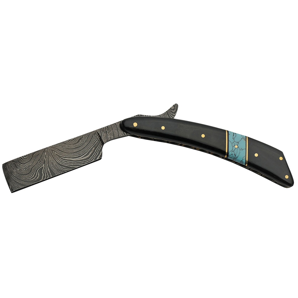 Desert Turquoise Heirloom Straight Razor - Horn & Gold