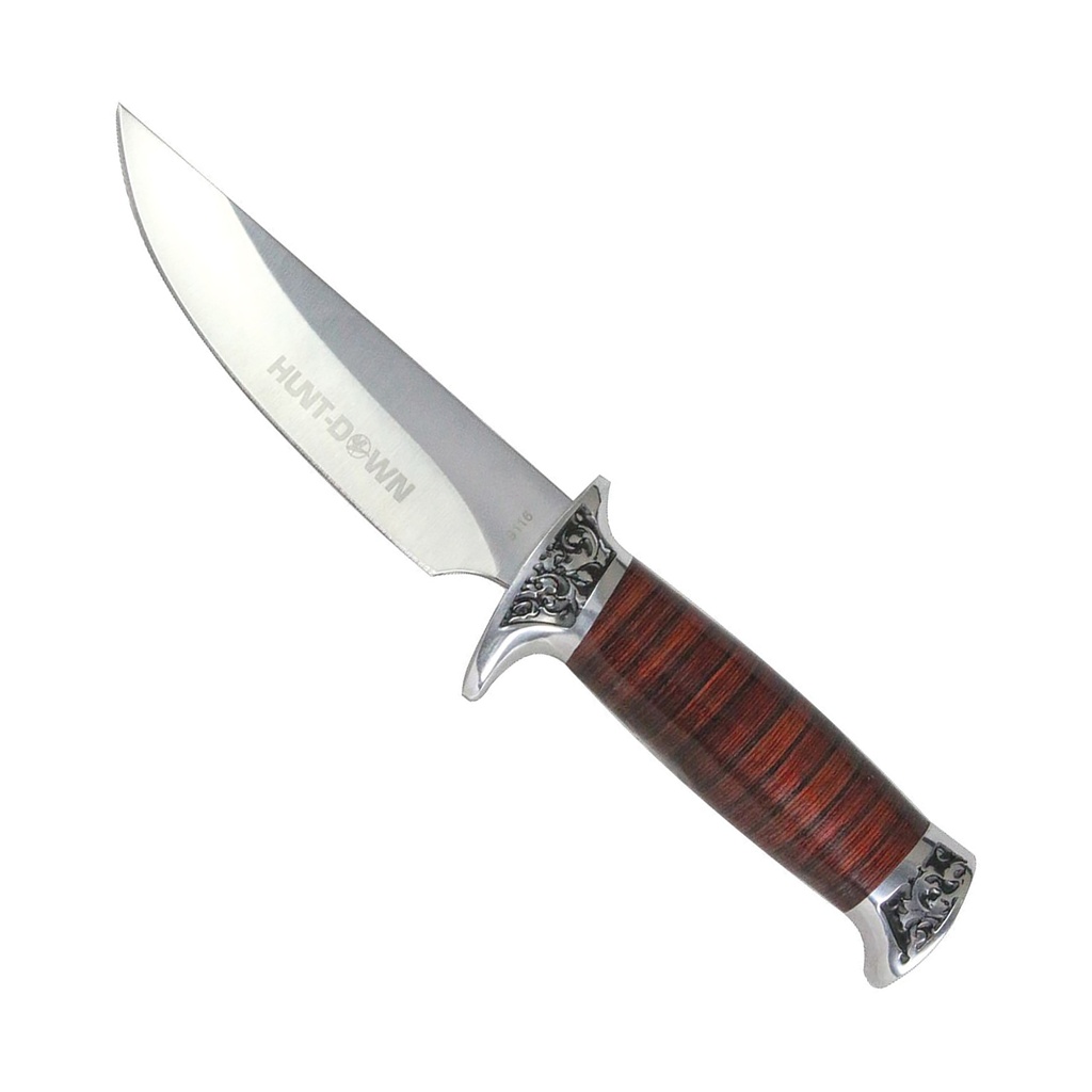 Heritage Field Ornate Hunting Knife - Brown Wood