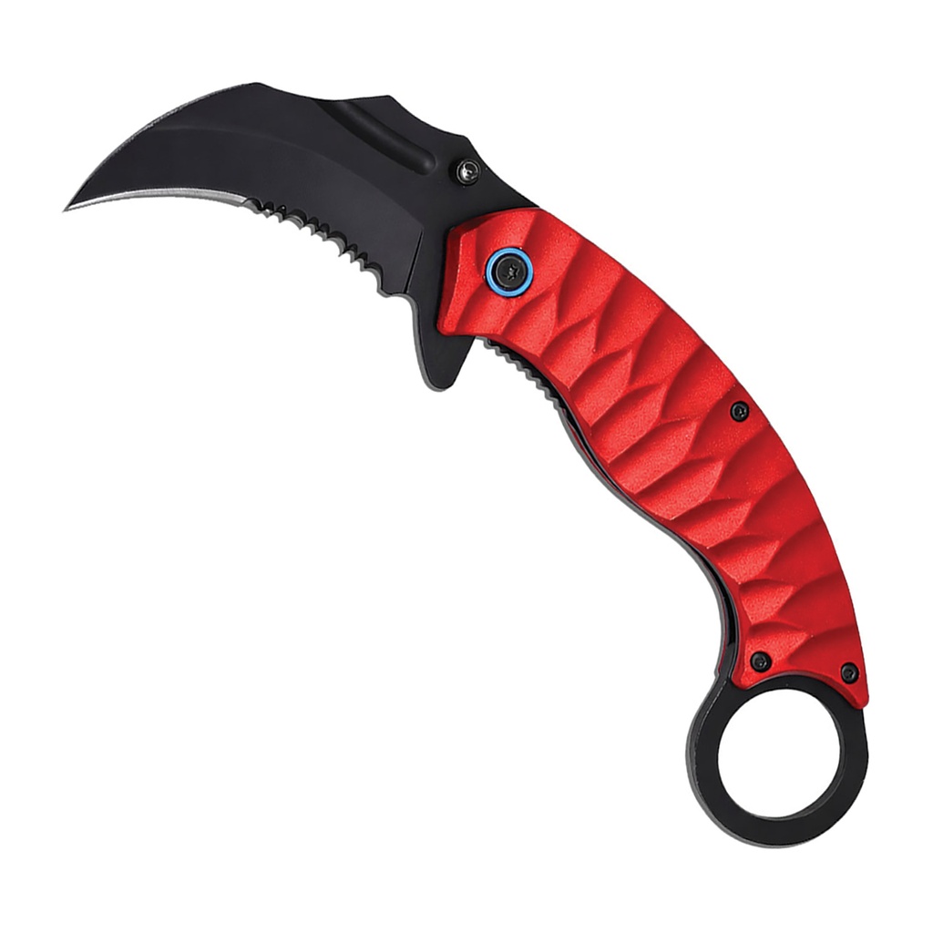 Crimson Talon Rapid-Deploy Spring Assisted Knife - Red Aluminum