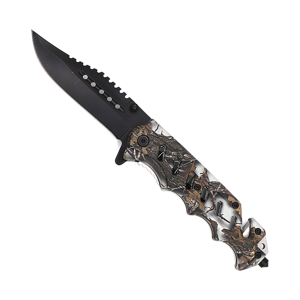SAMPLE -Shadow Camo Quick-Deploy Assisted Opening Knife - Matte Black