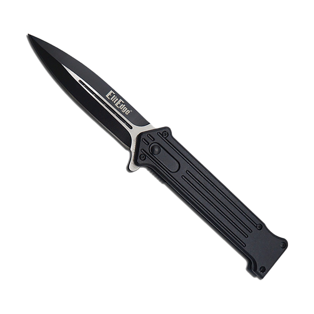 SAMPLE -Jester Shadow Quick-Flick Spring Assisted Knife - Midnight Black
