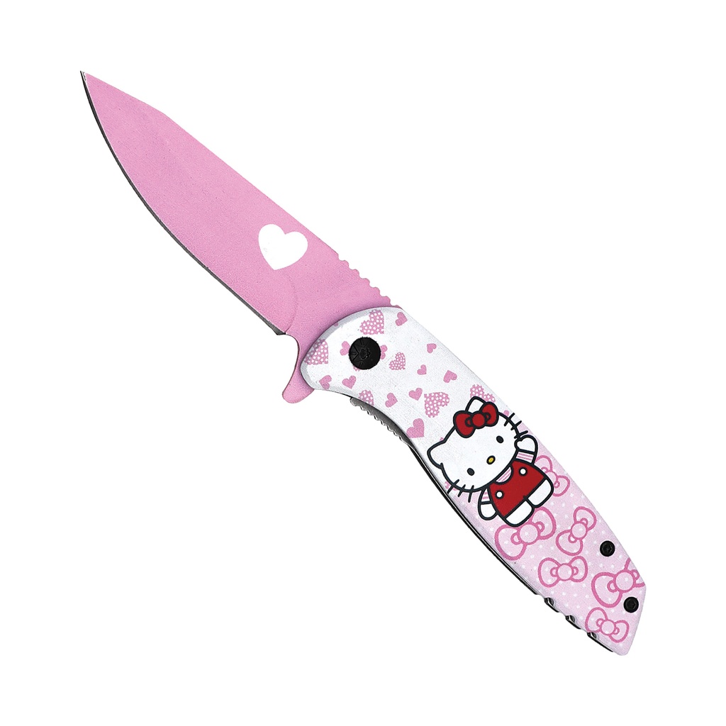 SAMPLE -Hello Kitty Hearts Rapid-Open Assisted Opening Knife - Pink Blade