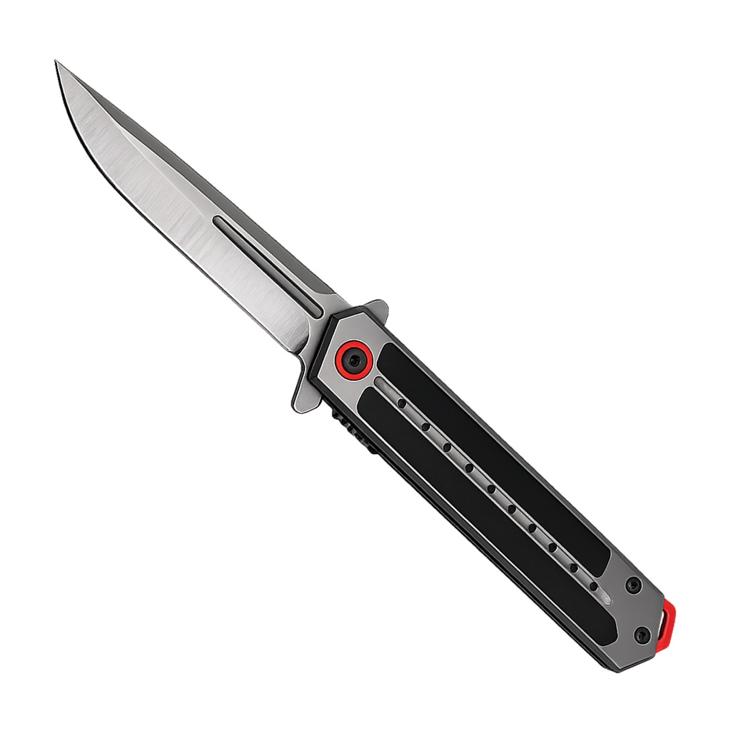 SAMPLE -Ember-Line Quick-Deploy Spring Assisted Knife - Gray/Red G10