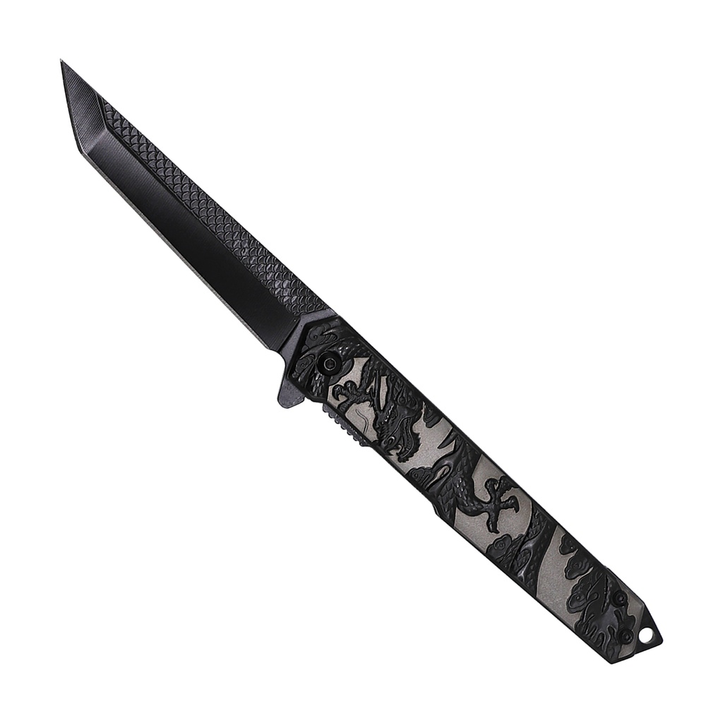 SAMPLE -Dragon-Scale Quick-Strike Spring Assisted Knife - Matte Black