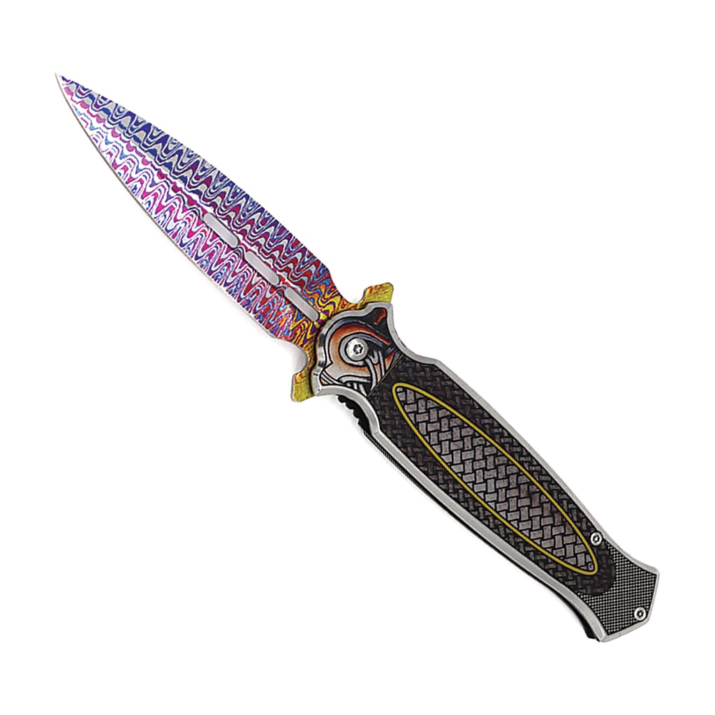 SAMPLE -Prism Grid Rapid-Deploy Assisted Opening Knife - Rainbow Acid Etch