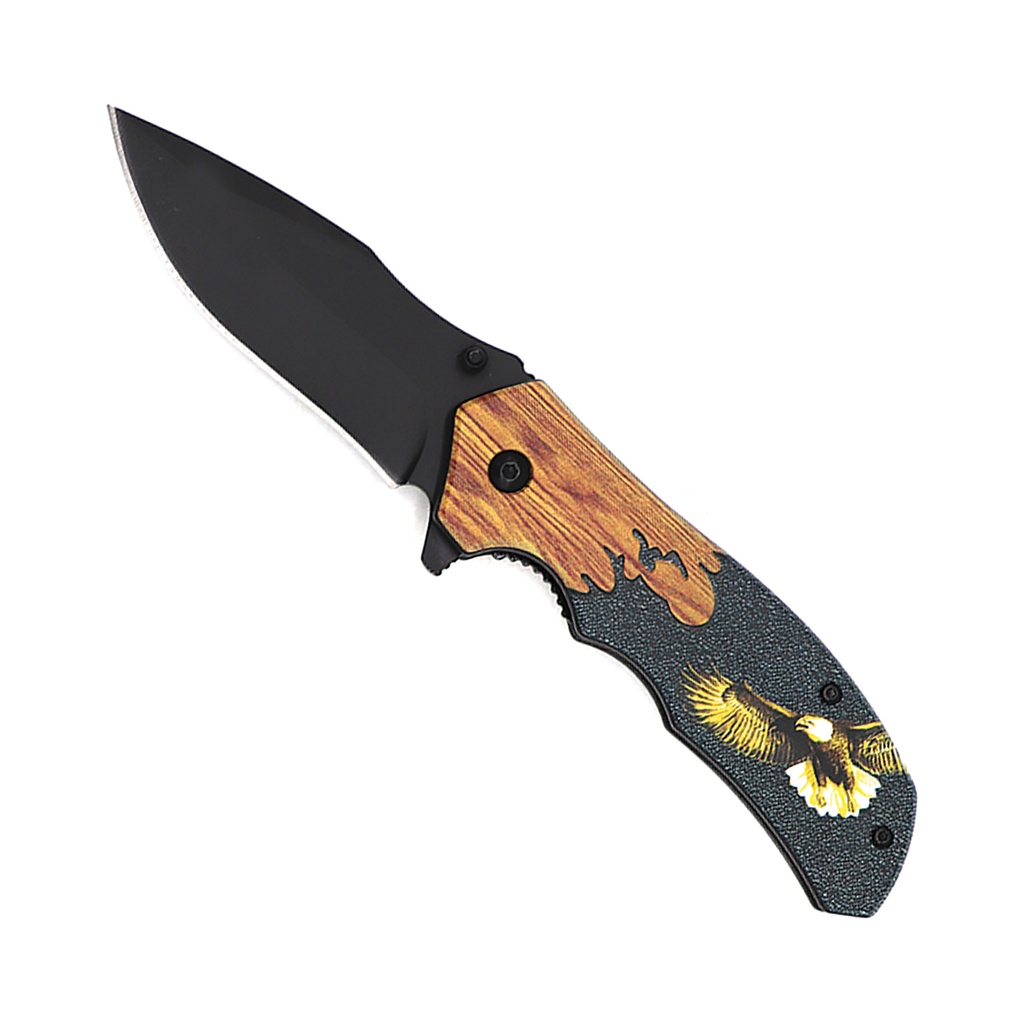 SAMPLE -Eagle Crest Quick-Deploy Spring Assisted Knife - Wood Grain