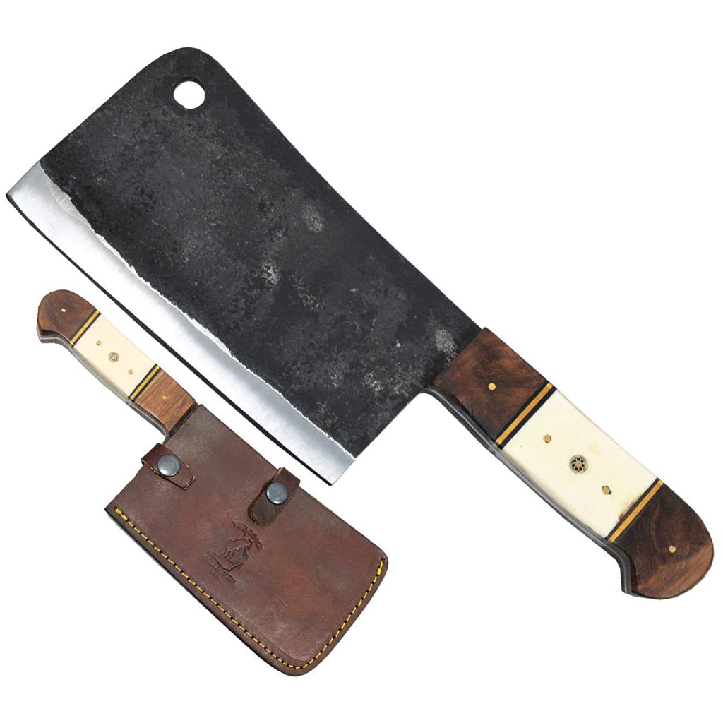 SAMPLE -Heritage Field Butcher Fixed Blade Cleaver - Bone Handle