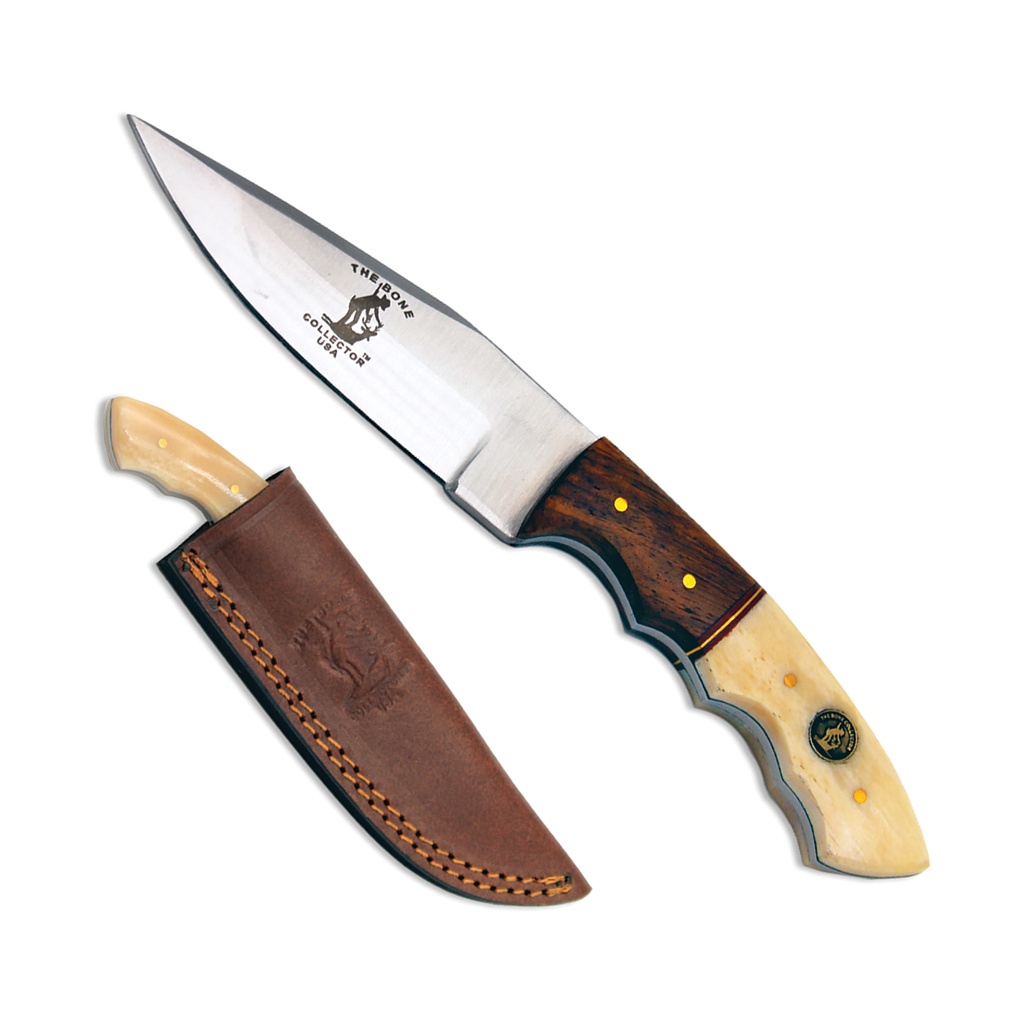 SAMPLE -Frontier Balance Clip-Point Hunting Knife - Bone & Rosewood
