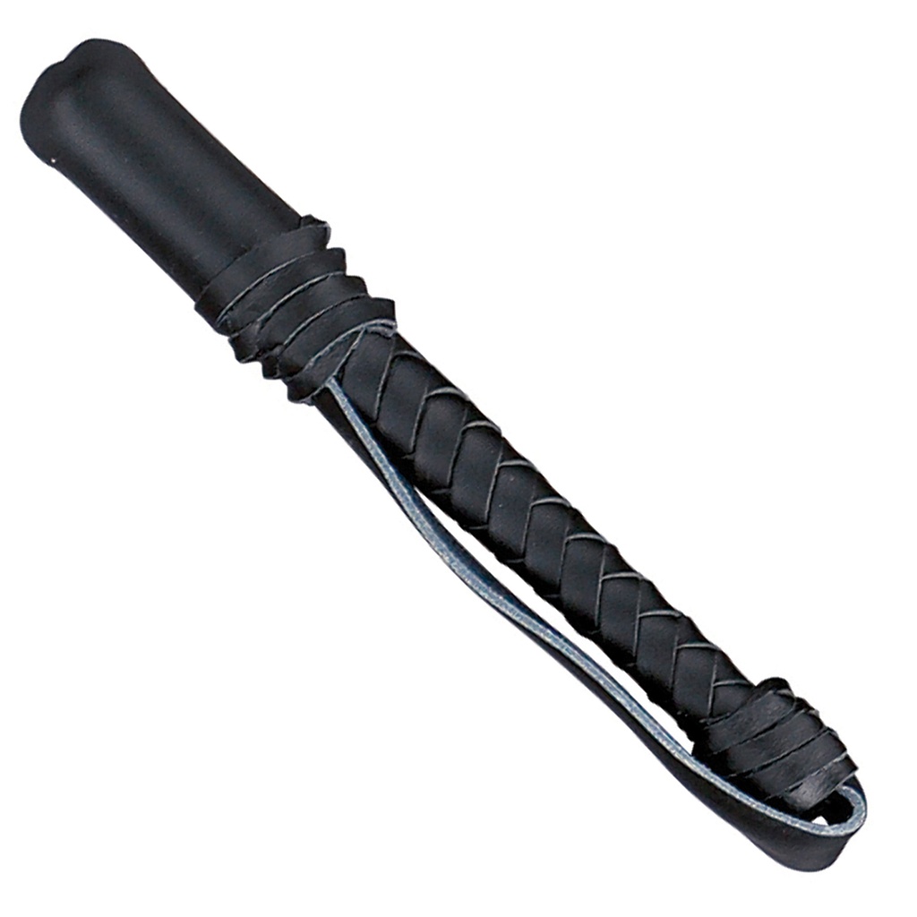 SAMPLE -Braided Loop Weighted Billy Club - Black Leather