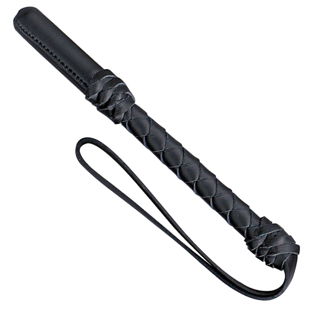 SAMPLE -Braided Nightguard Weighted Leather Sap - Black Leather