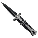 SAMPLE -Night Responder Cross Spring-Assisted Folding Knife - Black Aluminum