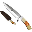 SAMPLE -Harvest Bone Field-Pro Fixed Blade Hunting Knife - White & Yellow Bovine