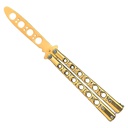 SAMPLE -Six-Hole Flow Balance Butterfly Knife Trainer - Gold Steel