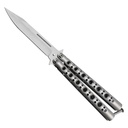 SAMPLE -Flow-State Six-Hole Balisong Knife - Silver Steel