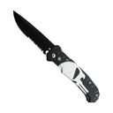 Punisher Emblem Quick-Deploy Automatic Knife - Black Aluminum