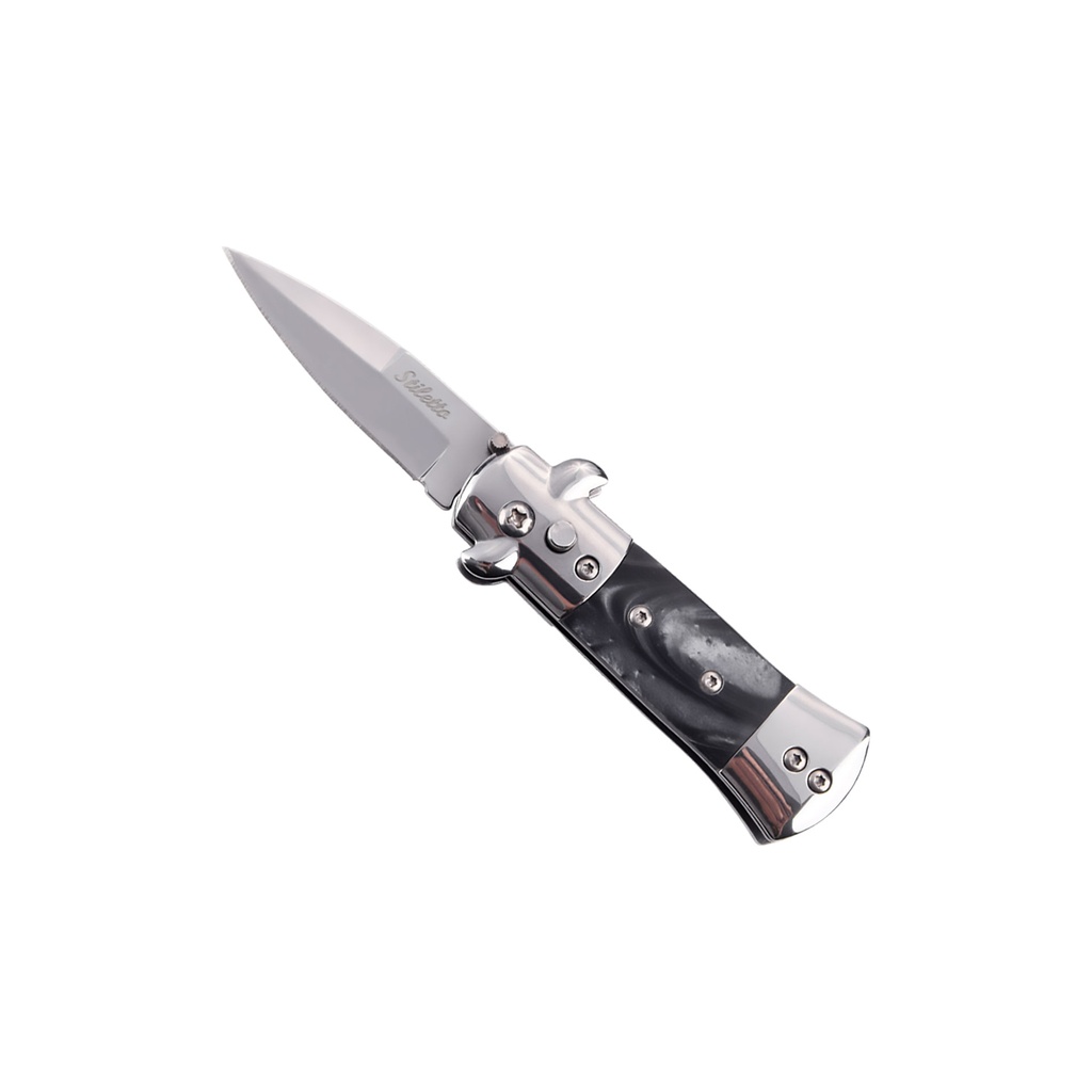 Midnight Milano Quick-Deploy Automatic Stiletto Knife - Black Marble