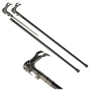 Alien Maw Sculpted Handle Sword Cane - Antique Silver & Matte Black