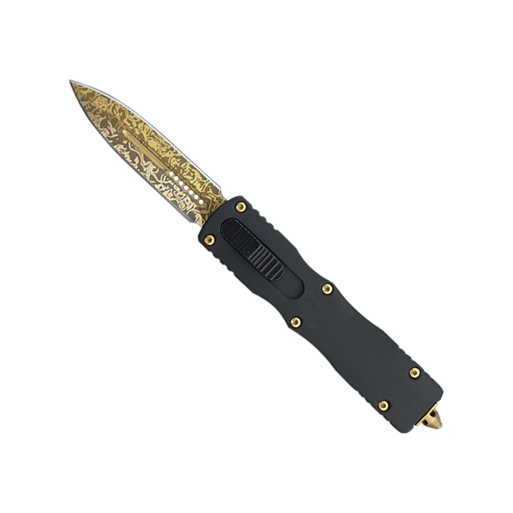 Golden Current Front-Switch OTF Automatic - Gold Damascus