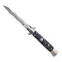 Godfather-Style Kriss-Wave Stiletto Switchblade - Midnight Black