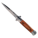 Heritage Bayonet Push-Button Stiletto Switchblade - Red Wood & Silver