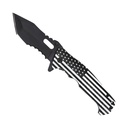 Monochrome Patriot Quick-Deploy Assisted Opening Knife - Black & White Flag