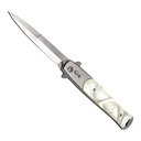 Marble Vein Dress-Ready Stiletto Automatic Knife - White Inlay