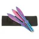Prism Strike Double-Edge Throwing Knife Set - Rainbow Steel