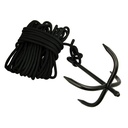 Tri-Claw Foldaway Utility Grappling Hook - Black Steel