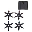 Dual-Spectrum Six Precision Throwing Star Set - Black with Blue/Red