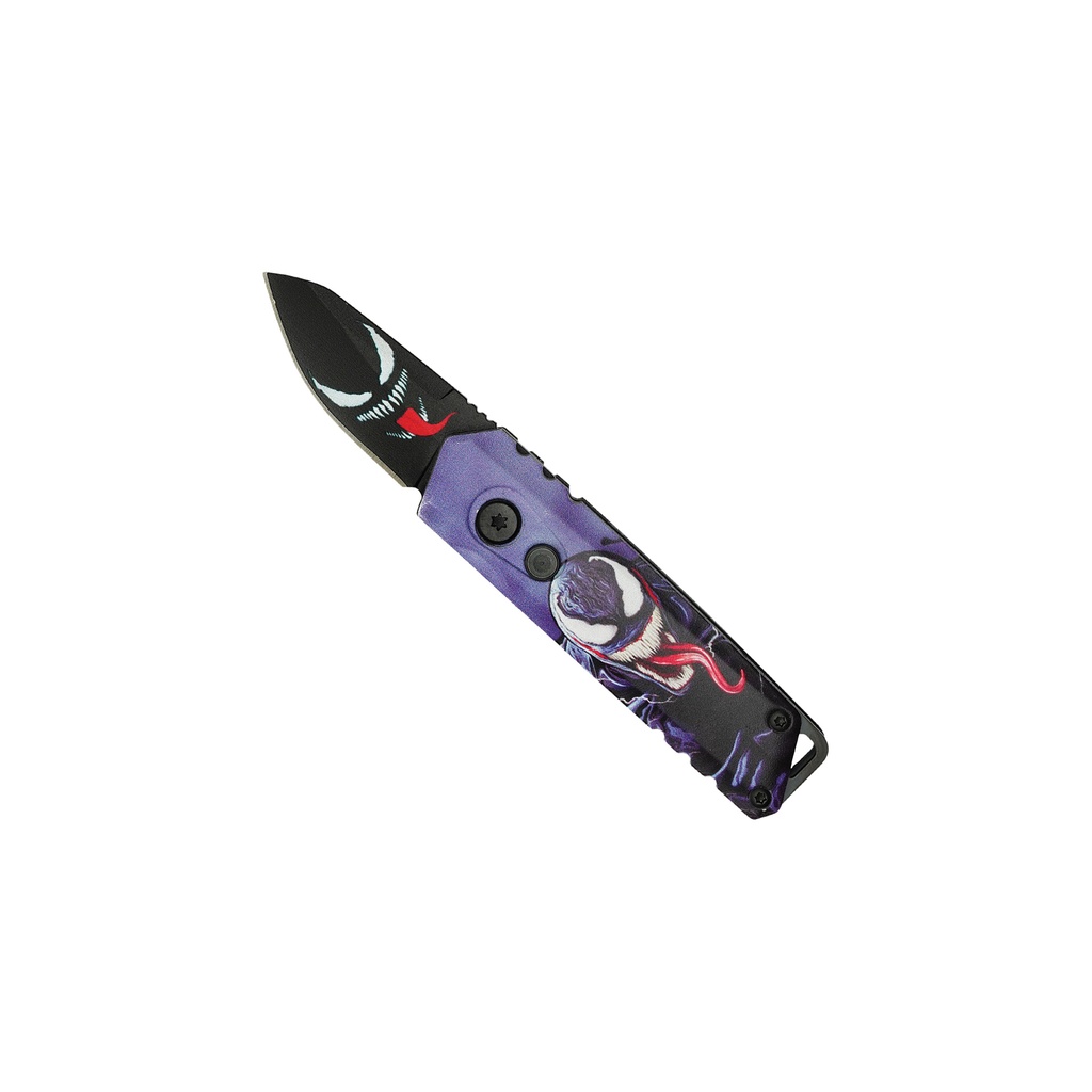 Villain Grin Push-Button EDC Automatic Knife - Matte Black