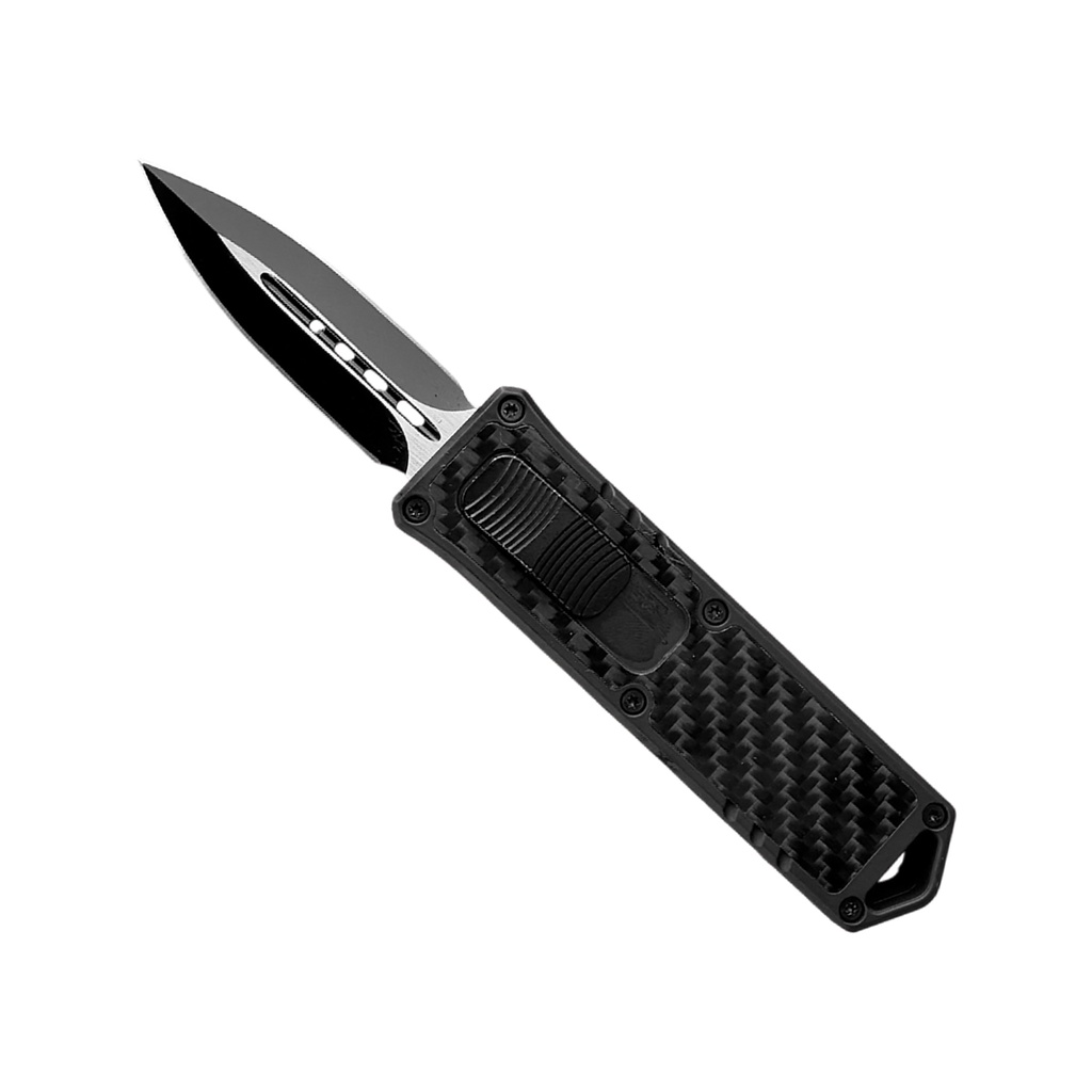 Midnight Vector Double-Action OTF Knife - Carbon Fiber Black