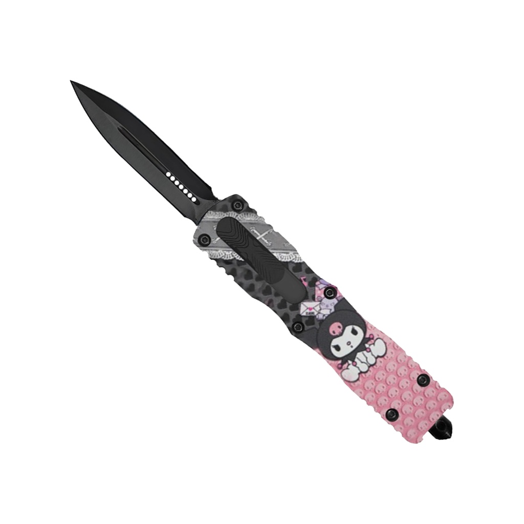 Grim Kitty Front-Switch OTF Blade - Pink Dagger