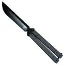 Blackout Channel-Glide Butterfly Knife - Matte Black Aluminum