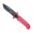 Crimson Hex Quick-Deploy Spring Assisted Pocket Knife - Red Aluminum