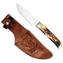 7.5IN HNT KNF W LEATHER SHEATH