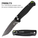 Blackout Sentinel Rapid-Deploy Tanto Automatic Knife - Matte Black Aluminum