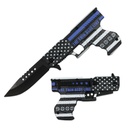 Thin Blue Line Sidearm Assisted Opening Knife - Black Aluminum